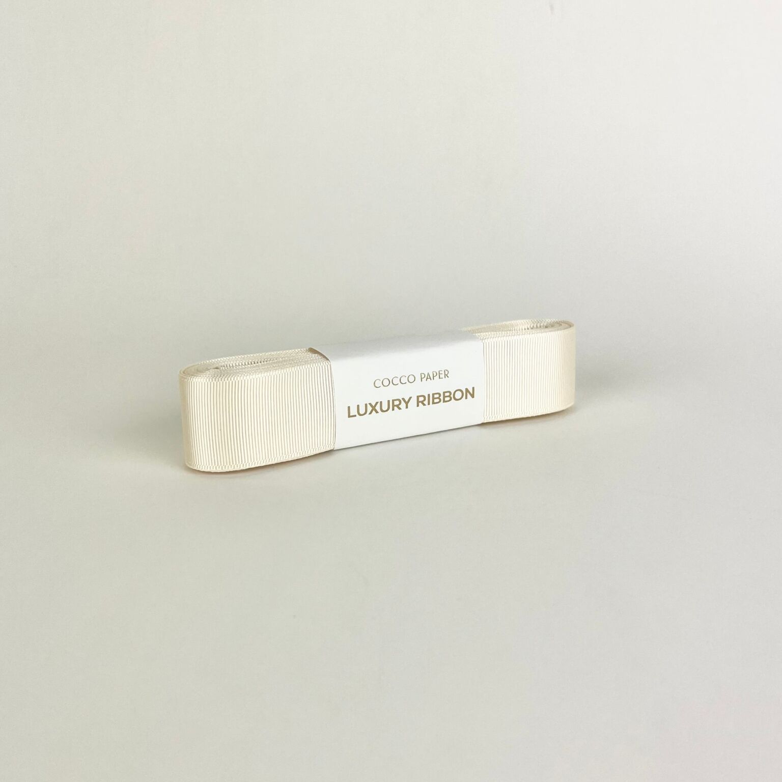 Cream Color Grosgrain Ribbon: 10m - Cocco Paper